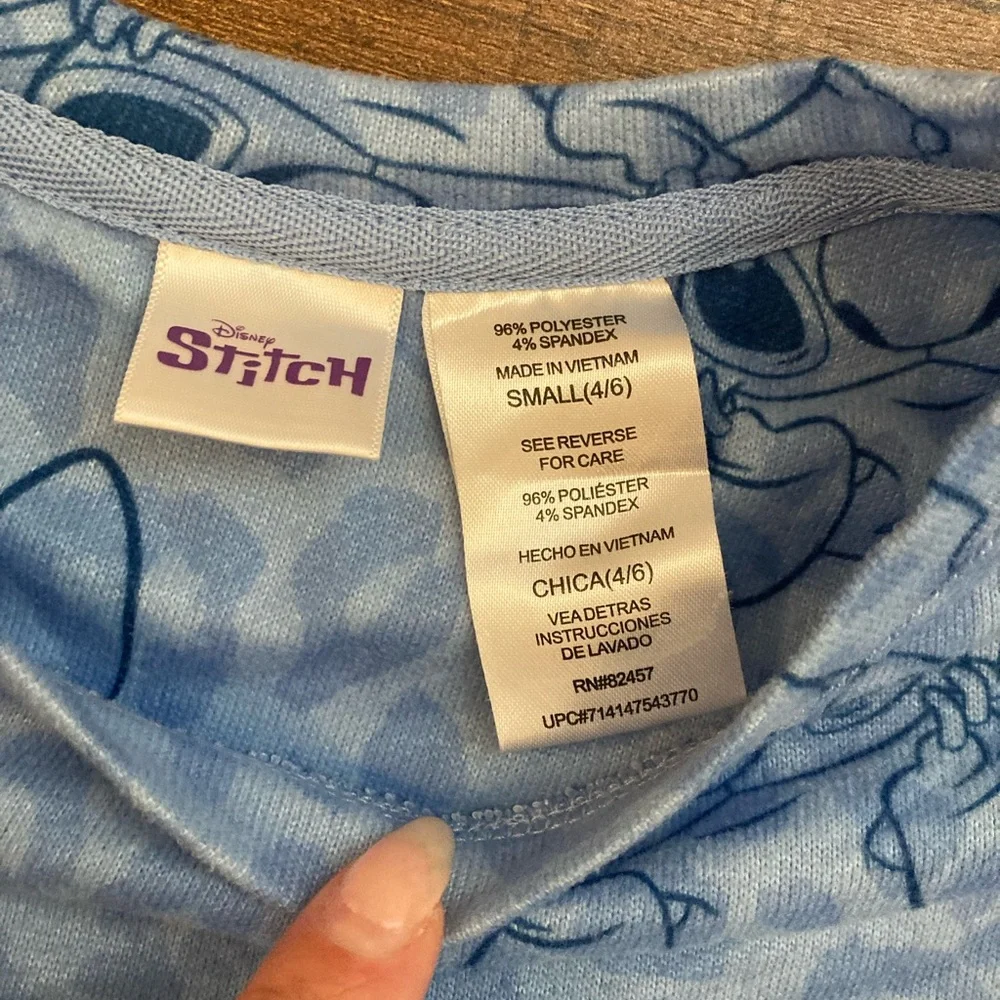 DISNEY Lilo & Stitch Blue Stitch Print Loungewear Pajama Set Women’s S - Picture 3 of 15